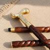 93.98 Cm Brass Derby Handle Walking Stick Handmade Spiral Wooden Cane Victorian Gentleman Folding Travel Cane Gift for Him