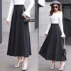 Fusta Tooxika de lână pe jumătate, Fusta lungă cu talie înaltă și tiv mare, Fustă îngroșată în linie A, Fusta umbrelă