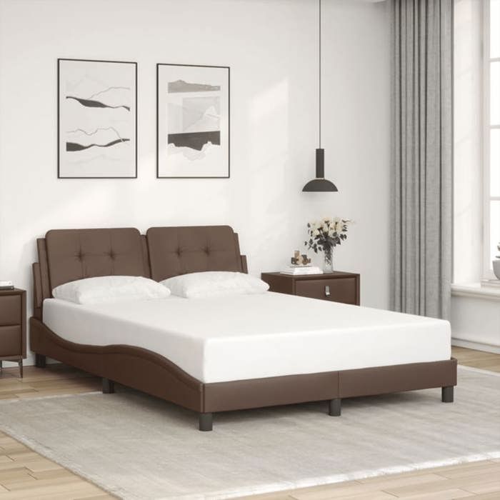 VidaXL Cadre de Lit sans Matelas Zadar, Lit Rembourré, Lit Double, Lit Adulte de Chambre à Coucher Intérieur, Marron 120x200 3208172
