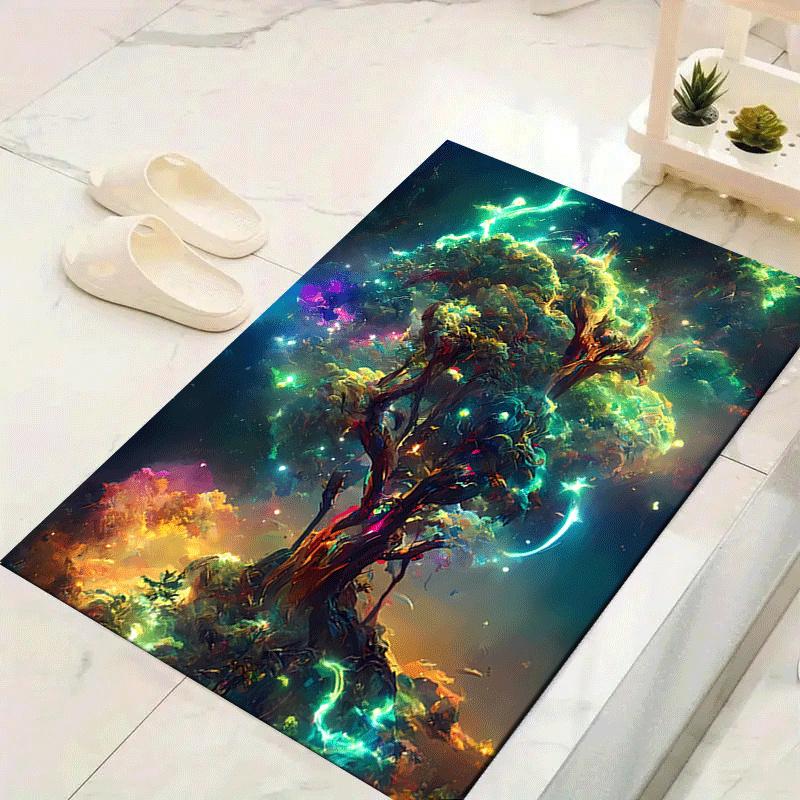 1pc Tree of Life Print, Design Indoor Area Rug - Soft, Anti-Slip, and Durable Gaming Room Decor for Bedroom, Living Room