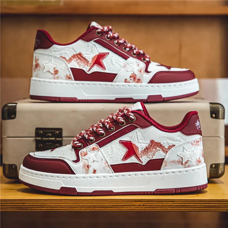 Pánské barevně blokované populární značkové designové pánské boty, trendy a všestranné outdoorové protiskluzové sportovní boty, umělá kůže