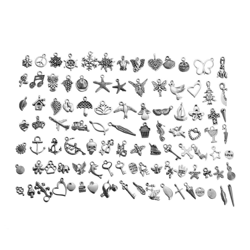 30-100 bucăți frunze floare 10 stil 3D farmece inimă animal bricolaj brățară pandantiv colier pentru bijuterii accesorii accesorii