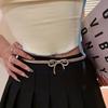 Y2K Metal Belt for Women, Bow Knot Elastic Adjustable Waist Chain Vintage Skirt Pants Accessories