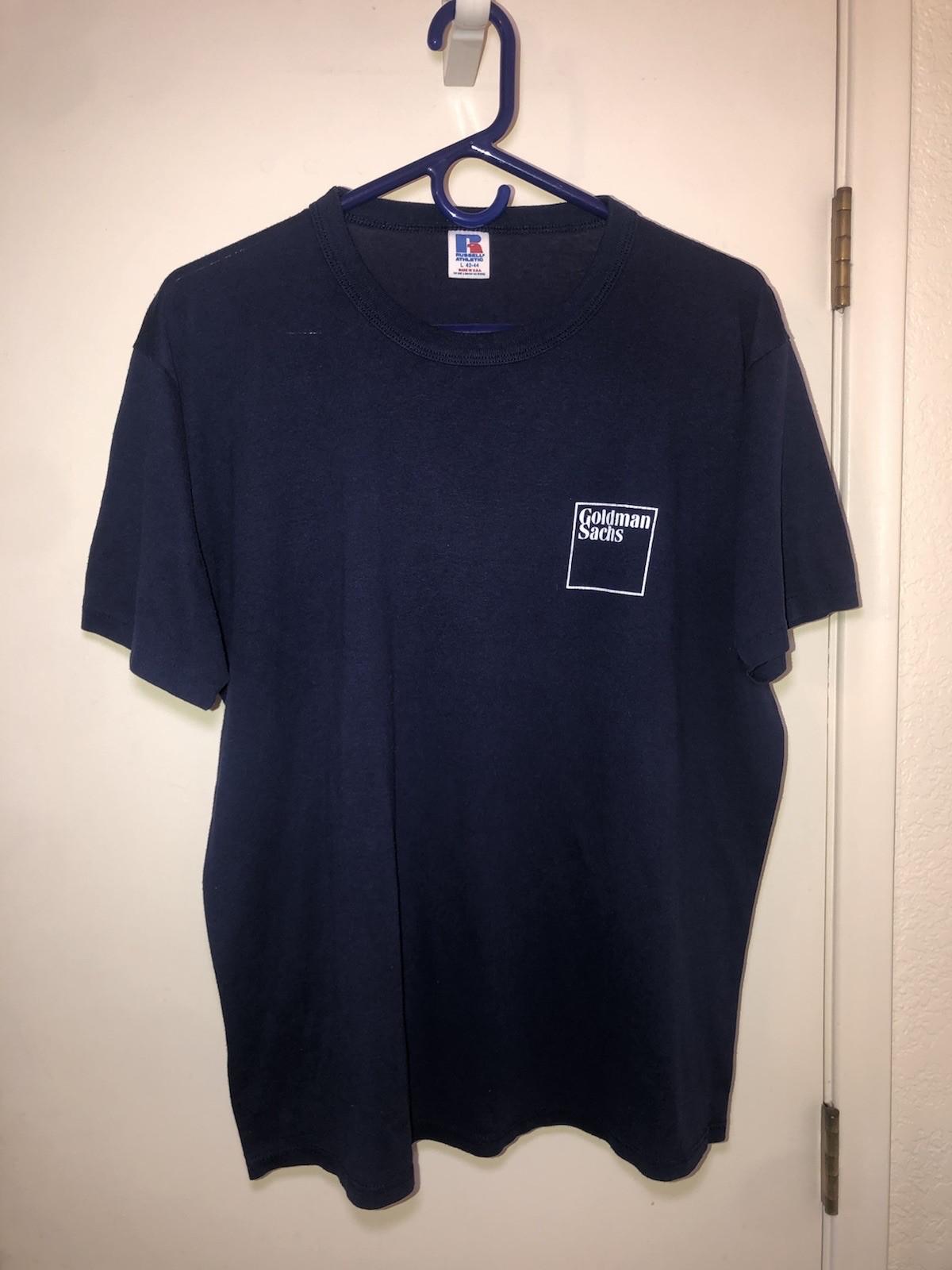 Vintage Goldman Sachs Logo Russell Size Large Made In USA VERY RARE 80s Unisex T-Shirt XXXL