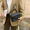 Small Fashion Pu Crossbody Bag With Embroidered Diamond Pattern For Casual Daily Use