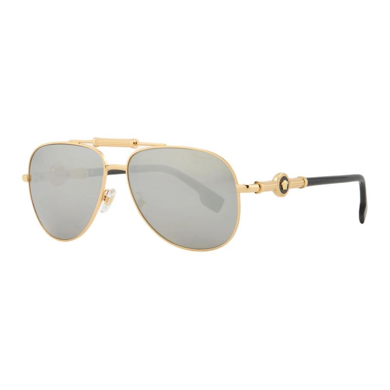 Versace Simple Luxury Design Metal Aviator Sunglasses Women's Gold 55942757 100132399319501-gold 59