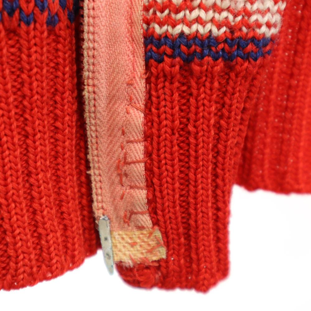 PFISTER 80s Old Overall Handle Knit Jacket Red Women Used