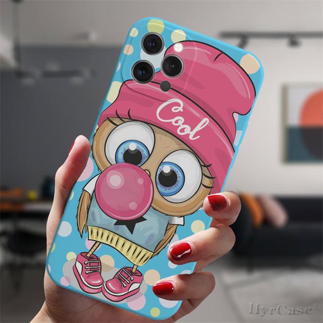 

Для Iphone 13 12 Mini 11 14 Pro Max 14plus 13promax Защитный чехол с героями мультфильмов для девочек, подарки, милая сова для любителей, конфетный силиконовый чехол For iPhone 12