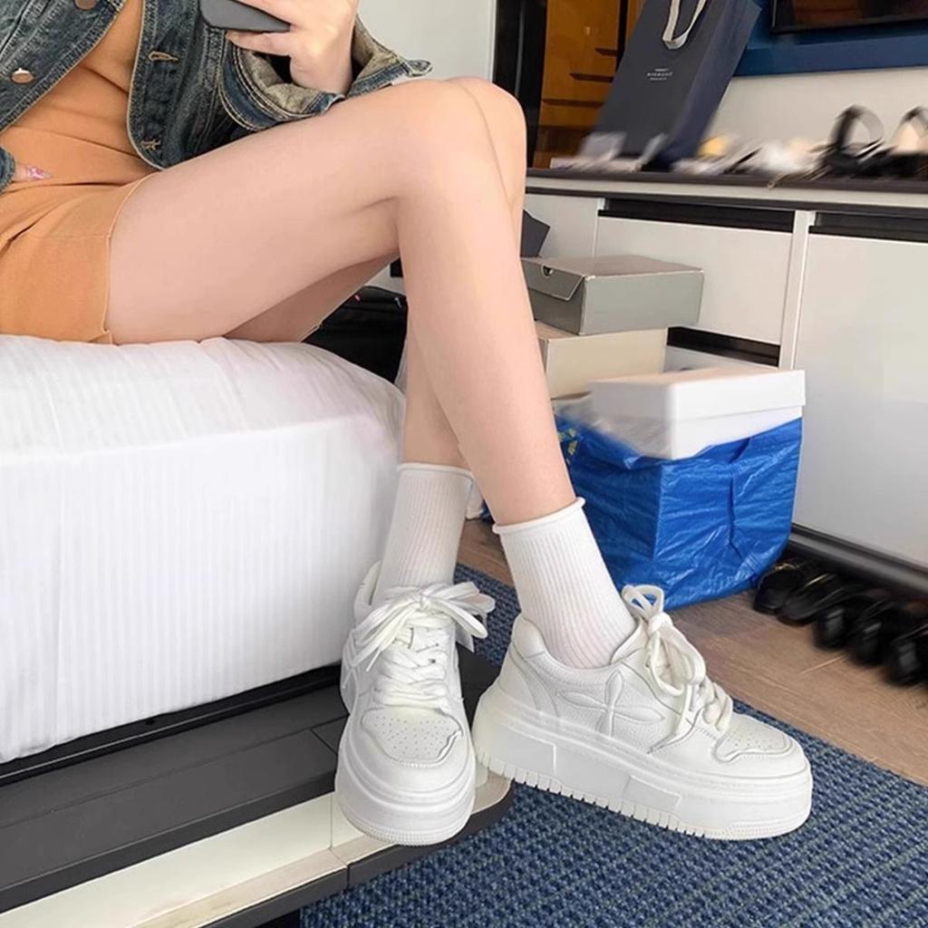 Board shoes women's 2025 spring new women's shoes small thick soles increase height casual sports shoes thin white shoes women's