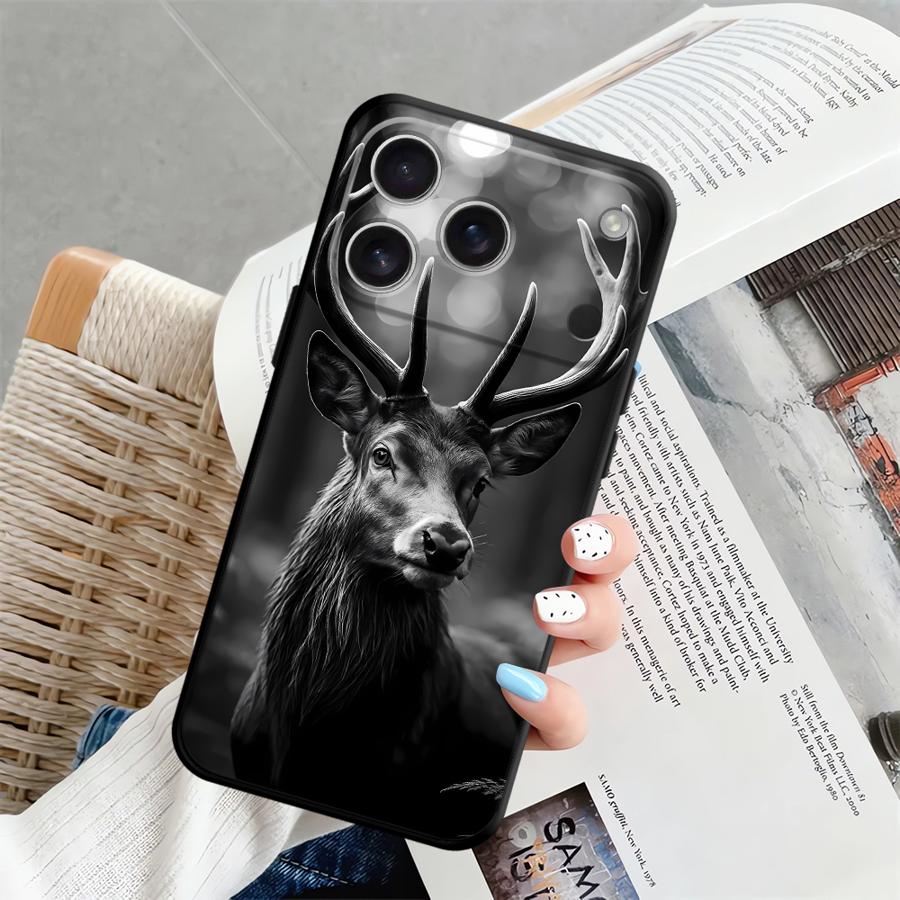 Dark Patterned Deer Funda Phone Cover Case for Apple iPhone 17 Pro Max 13 Air 12 16 14 15 Pro 7 8 XR XS MAX 11