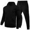 Men's And Women's Solid Color Long Sleeves Winter Plus Velvet Running Sports SetJogging Male Set Casual 2-Piece Set Hoodie +Pants