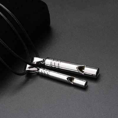 1Pc Whistle Necklace Keychain Alloy Loud, Durable Outdoor Hiking, Camping and Adventure Sports Survival Gear Outdoor Tools