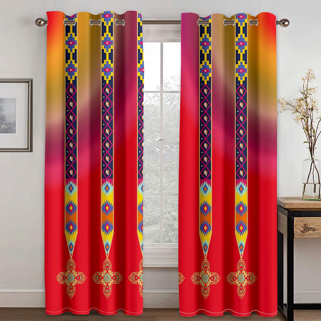 Modern Baroque Boho Saba Erhiopia Free Shipping Window Curtain For Living Room Kids Bedroom Bathroom Kicthen Door Home Decor2Pcs