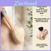 Bath Brush Exfoliating Dualside Long Handle With Pig Bristle For Skin Softening