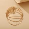 Alloy Anklet Set Women's Fashion Anklet Three-piece Set Flat Snake Wheat Ear Chain Combination Foot Decoration