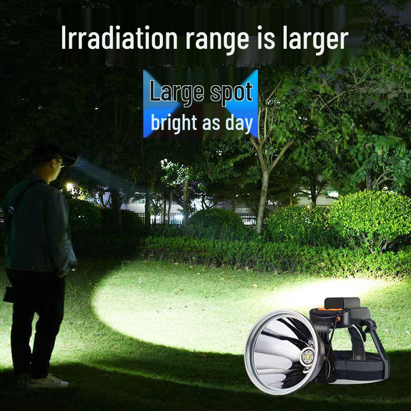Rechargeable LED Headlamp: Strong Light, Long Range, Waterproof, Ultra-Long Battery Life, Ideal for Miners and Fishing.