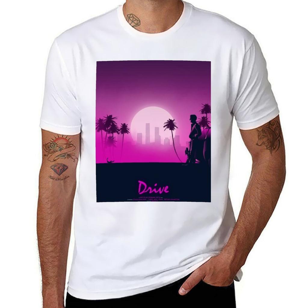Drive Minimalist Movie Poster TShirt Casual Street Style Short Sleeve Tee