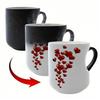 Kubek Zmieniający Kolor w Kształcie Serca 11oz Magiczny Ceramiczny Kubek Odkrywa Ukryty Wzór Kubek do Kawy z Gorącymi Napojami Romantyczny Prezent dla Miłośników Kawy i Herbaty