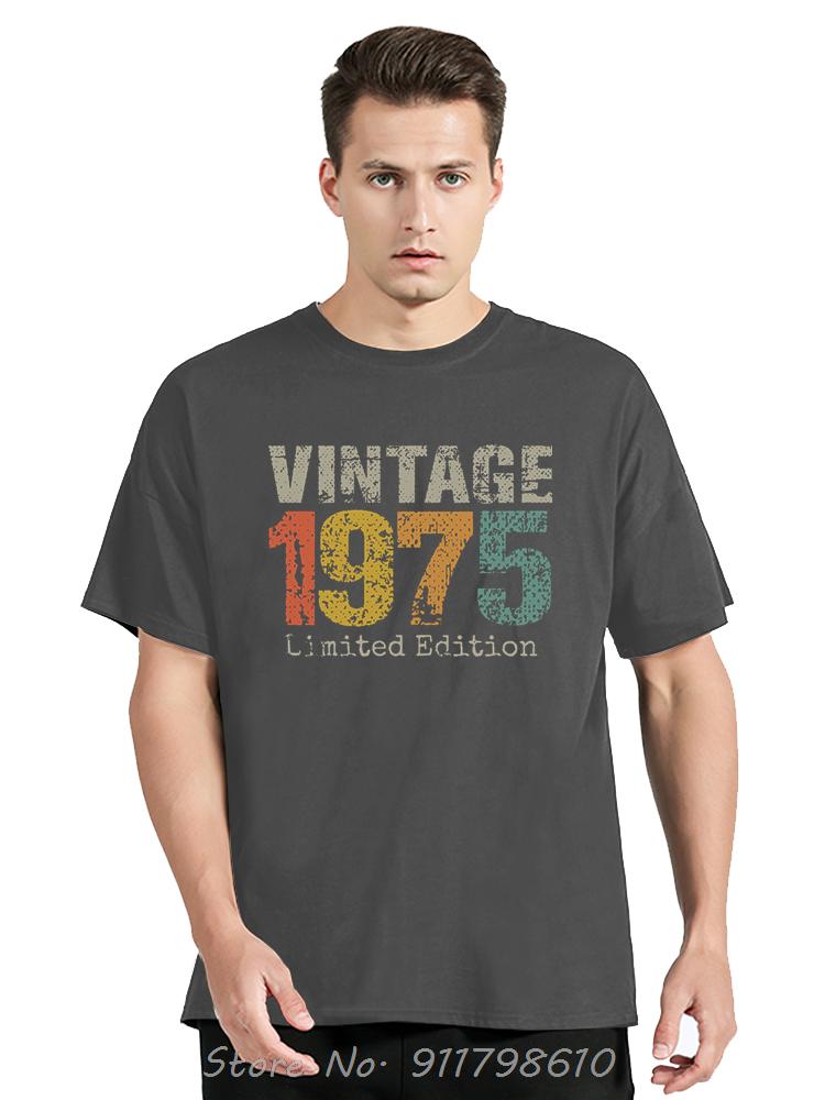 Funny Oversized T-shirt Vintage 1975 Limited Edition Men's Clothing Summer Cotton Tshirt 50th Birthday Gifts Fitness T Shirt
