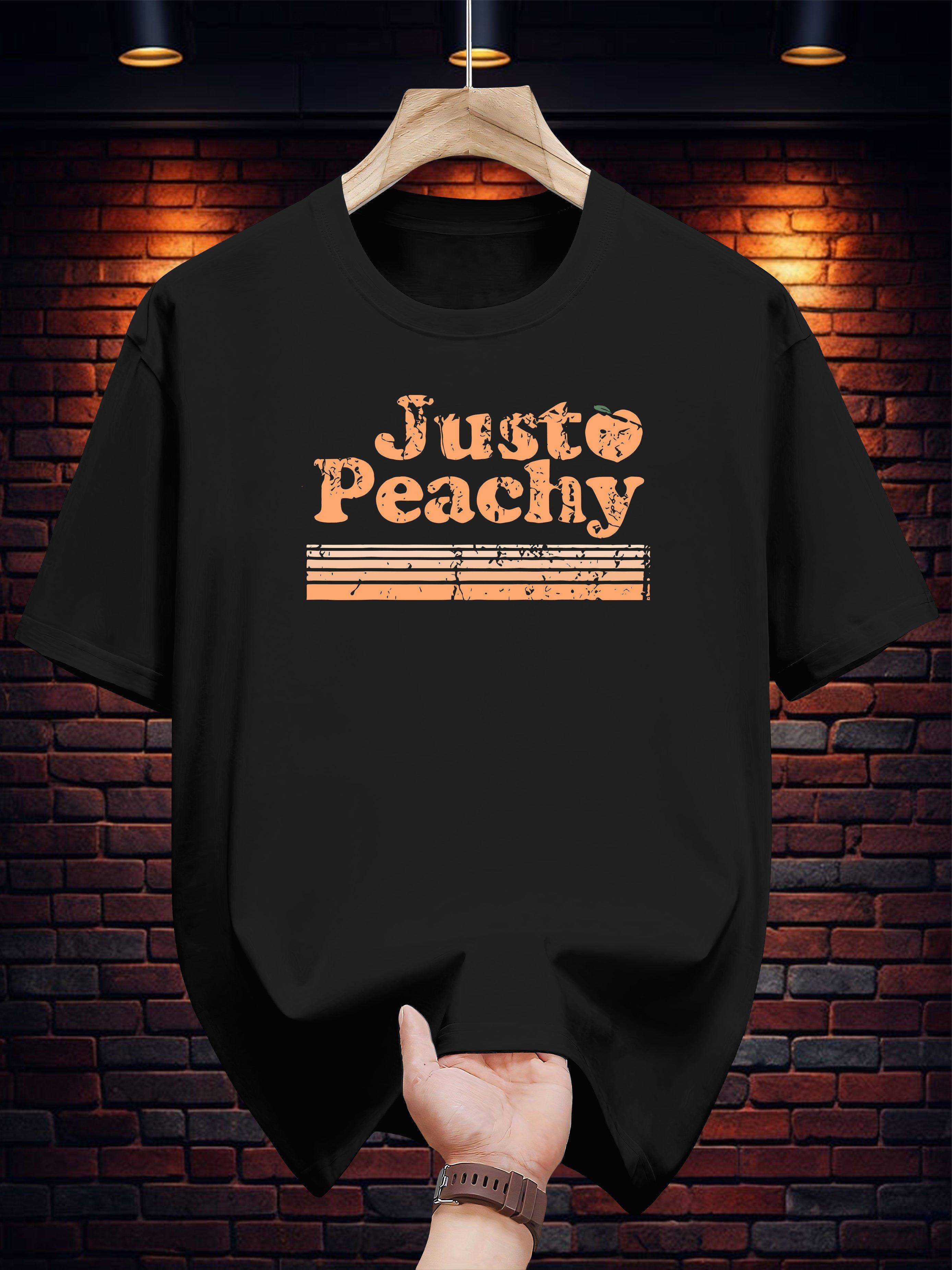T-shirt with Just Peachy Graphic Print - Casual Summer Tee XL