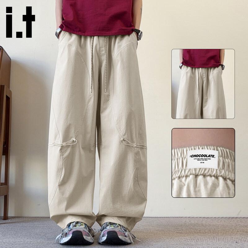 CHOCOOLATEit Men s Ice Silk Quick-Dry Deconstructed Curved-Leg Pants M