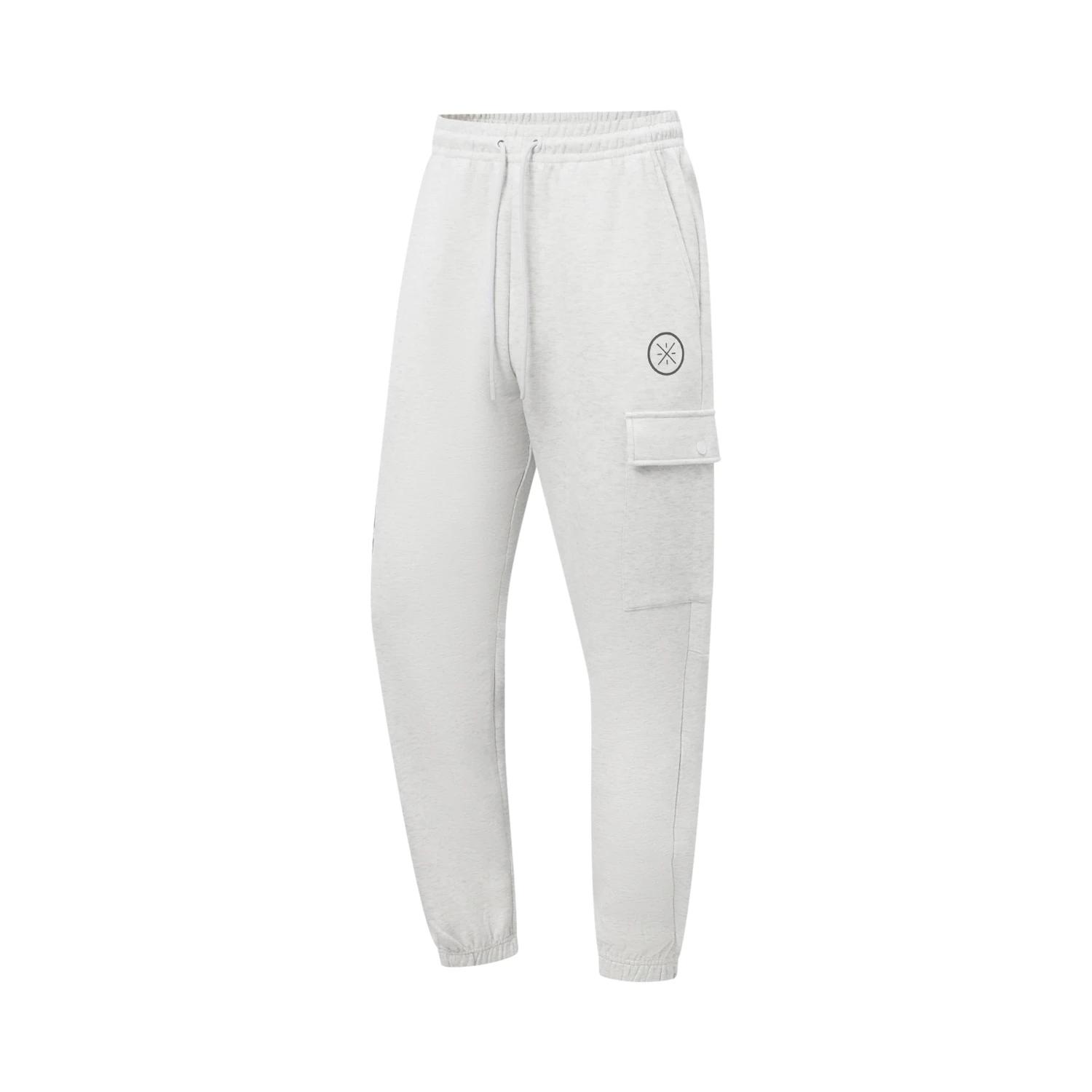 Li Ning Серия Уэйда Однотонные Шнуровка Простые Универсальные Мягкие Трикотажные Спортивные Штаны Мужские низ AKLW071-2 M