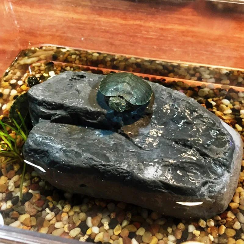 Creative Reptile Terrarium Turtle Accessories Basking Platform Rest Cave Resin Climb Toy Aquarium Decoration Decor Crawling Pets