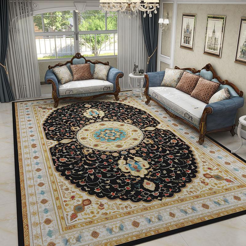 

Persian Retro big size decorative rug soft Easy clean coffee table mat for living room bedroom decor flannel carpet 120*160cm
