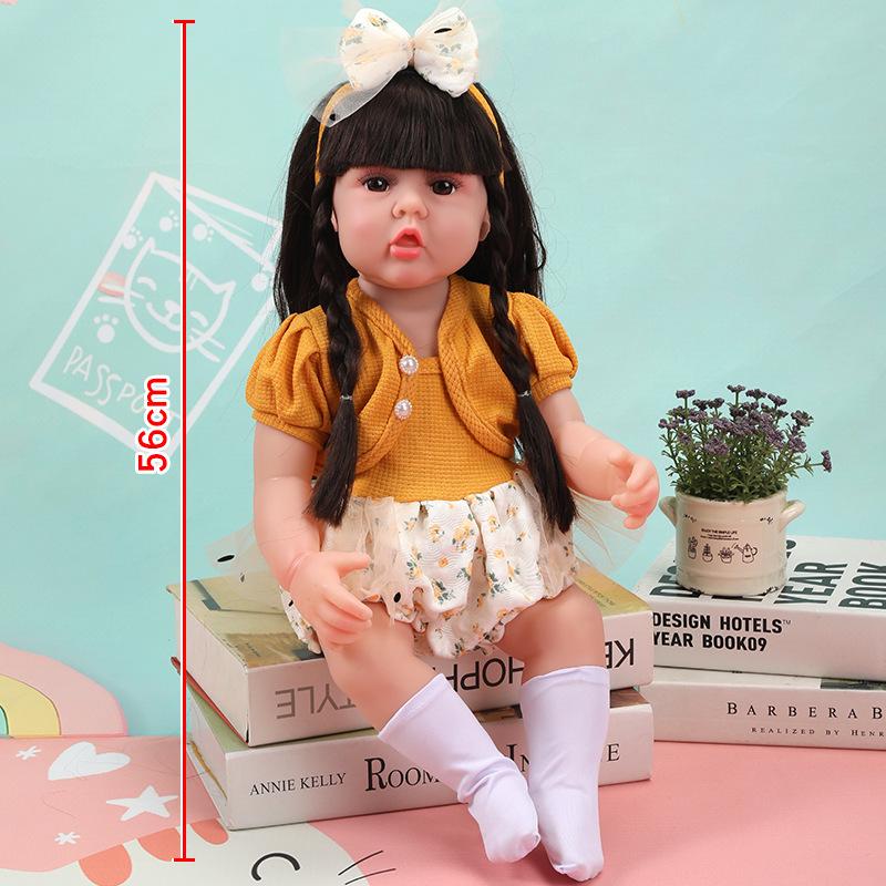56cm Reborn Simulation Barbie Baby Doll Gift Set - Soft Gel Toy for Girls