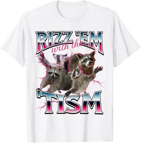 Raccoon Print Tshirt Unisexs and Womens Casual Versatile Animal Pattern Tshirt Summer Street Fashion Trend Top Casual Wear S