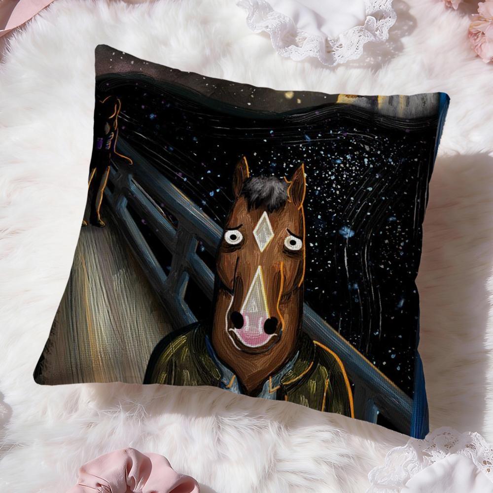 B-BoJack Horseman Cushion Cover Premium Comfort Reversible Pillow Cove -Two in One Design for Any Room & Car Interior