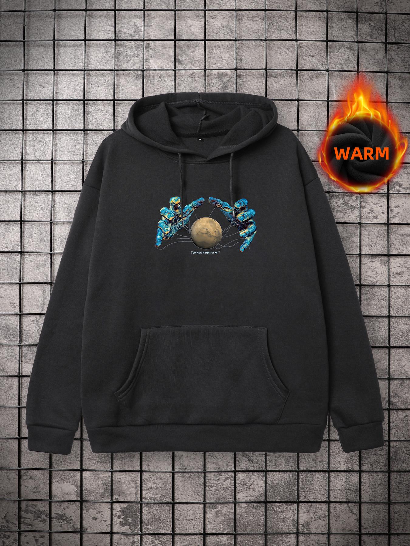 

Толстовки с забавным принтом для мужчин, осенне-зимний свободный пуловер, повседневная уличная толстовка с капюшоном