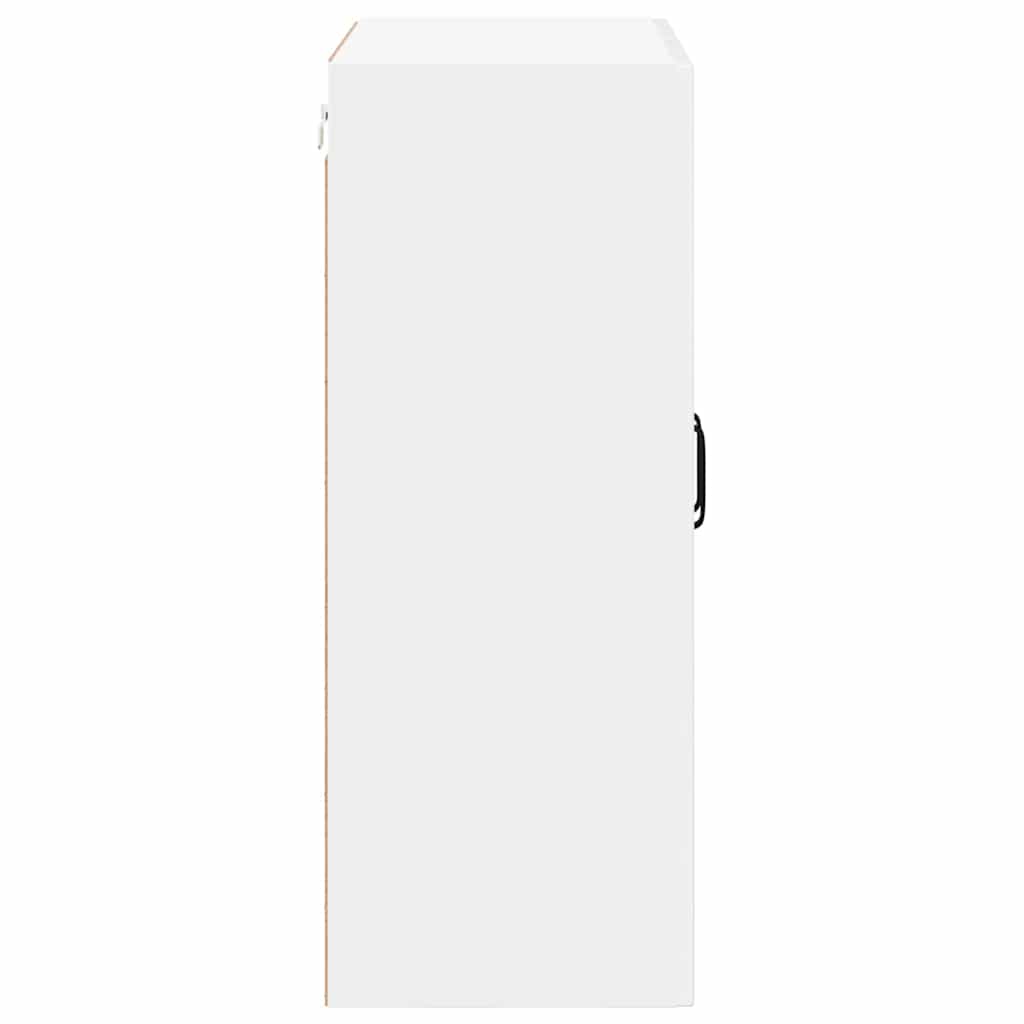 Lucca Wall Mounted Glass Cabinet High Gloss White 60 X 31 X 80 Cm