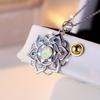 925 Sterling Silver Lotus Necklace Opal Pendant Yoga Lotus Jewelry for Women
