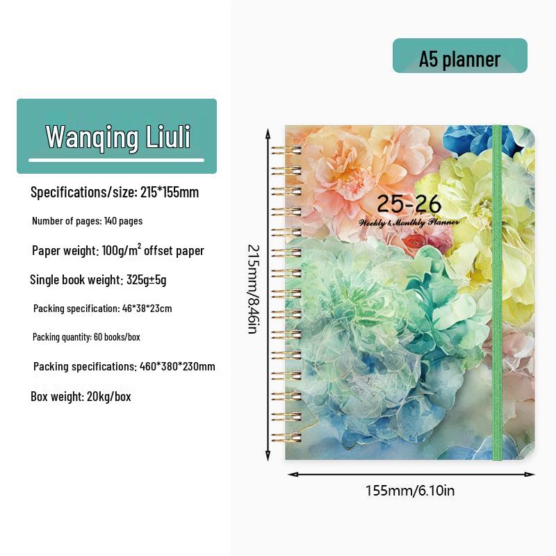 2025 A5 Daily Planner: Customizable Coil-Bound Schedule Book