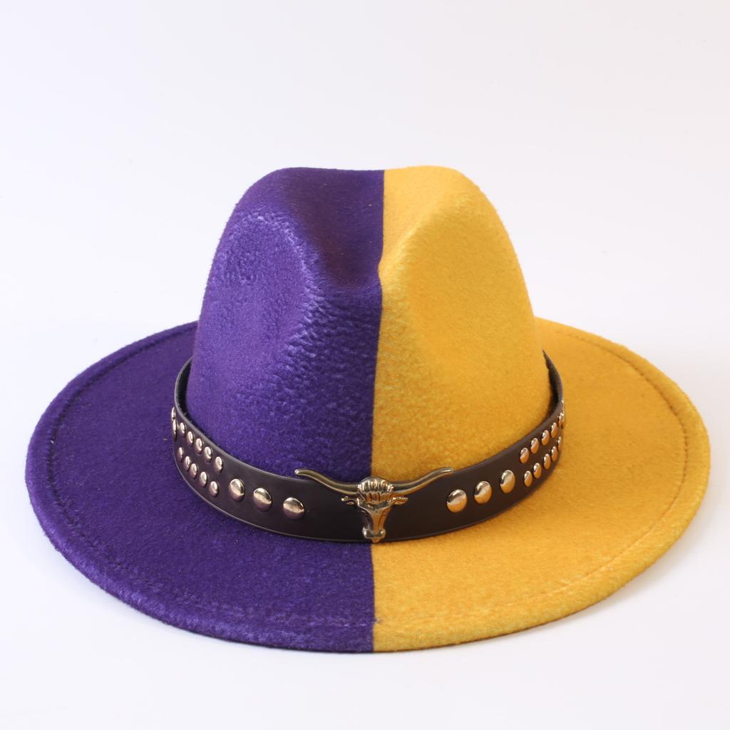 Popular European and American Classic Double-color Wide-brimmed Top Hat Men's and Women's Fashion OL Style Cowboy Hat Jazz Hat