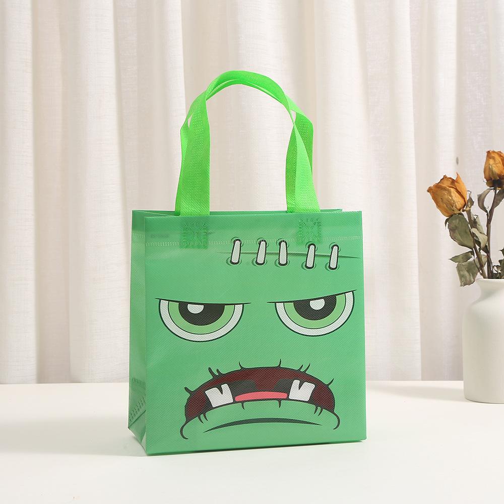 12-24 Pcs Alloween Reusable Non-Woven Trick Or Treat Bags Pumpkin Ghost Monster Tote Hand Bags Kids Adults Party Candy Gift