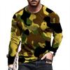 Spring Autumn New Men 3D Digital Print Camouflage T Shirt Men Sport Round Neck Slim Fit Tops T Shirt