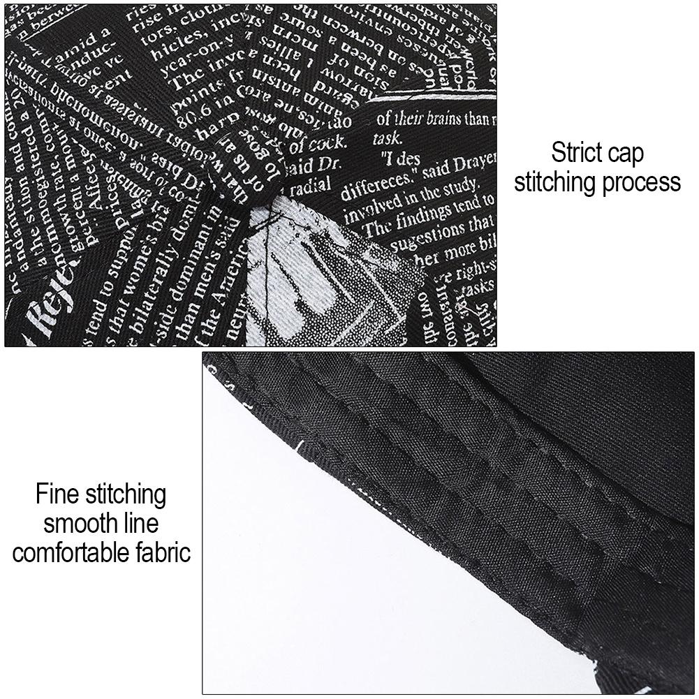 Newspaper Pattern Personality Graffiti Baseball Cap Fashion Street Hip Hop Duck Cap Outdoor Sports Visor Sun Protection Visor Hat Truck Driver Hat
