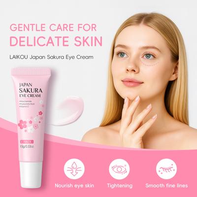Feuchtigkeitsspendende & Anti-Aging Sakura Augencreme 15g mit natürlichen Extrakten gegen Augenringe und Falten