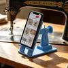 3D Printed Phone Stand Sewing Machine Stand, Vintage Mini Desk Holder for Cell Phone, Accessory Hands-Free Tutorials, Unique Gift Crafters Hand