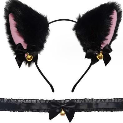 Internet Celebrity Sexy Lace Bell Cat Ear Hoop Women's Personality Anti-slip Pressure High Skull Top Card Headwear