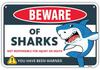Danger Zone Requins Plaque Métallique Vintage Boîte Man Cave pour Hommes Femmes Décor Mural pour Bars Restaurants Cafés Pubs 12x8 Pouces
