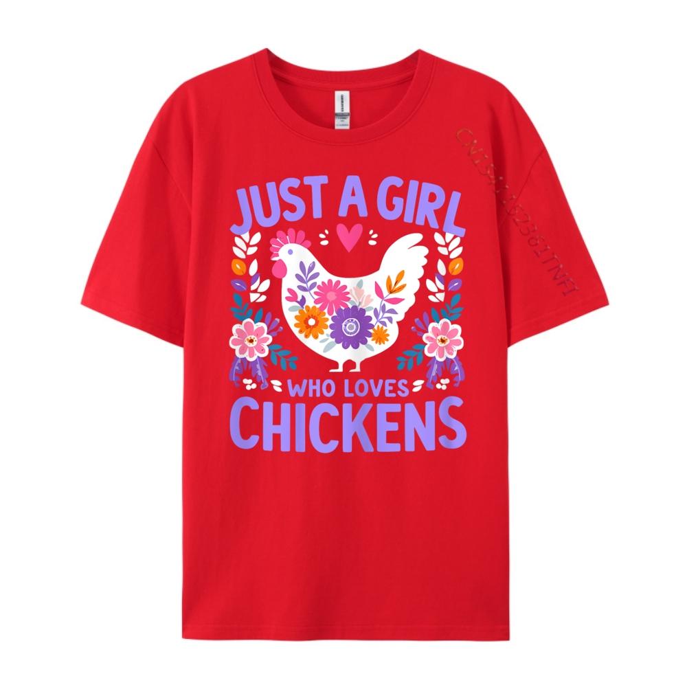 Just A Girl Who Loves Chickens Cute Chicken Luxury Clothing Women Shirts For Men Vaporwave S