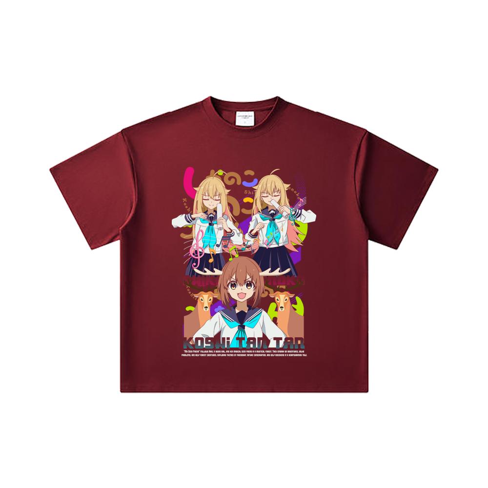 

260 GSM Double Yarn 32 Count 100% Cotton Shikanoko V1 Koshi Print Unisex Heavy Cotton T Shirt 2XL