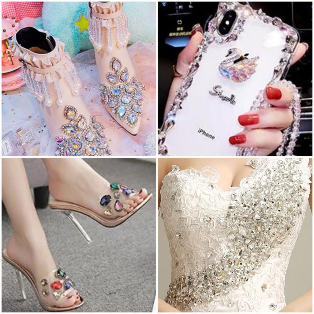 Ralowdia Cosmic Glass Beads, Aurora Borealis, Rhinestones, Crystals, for DIY Costumes (Aurora, 11x14mm)