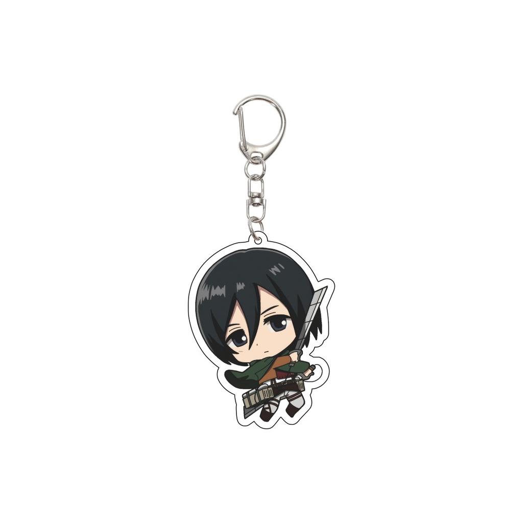55MM Anime Attack on Titan Keychain Eren Jaeger/Mikasa Ackerman/Armin Arlert Key Chain Acrylic Model Plate Christmas Gifts