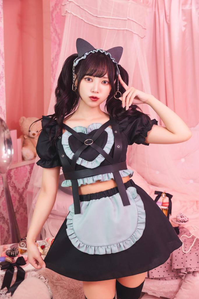 Clearstone Yum Yum Yummy Cosplay Halloween Bondage Cat Maid Women's Black