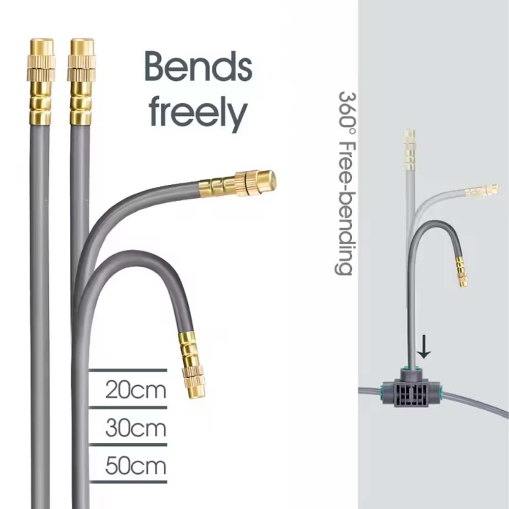 Bluetooth Dual Gardening Timer Irrigation Set Quick Connect Flexible Bending Adjust Brass Spray Nozzle Automatic Watering System