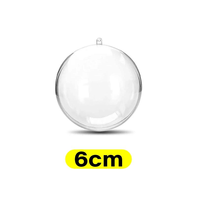 Christmas Hollow Ball Pendent Ornament White Transparent Plastic Hanging Balls New Year Festival Wedding Party Home Decoration
